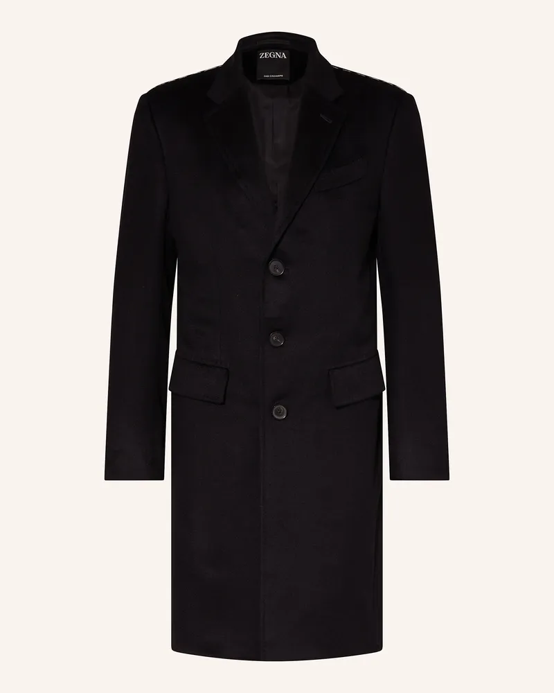 Ermenegildo Zegna Cashmere-Mantel OASI Schwarz