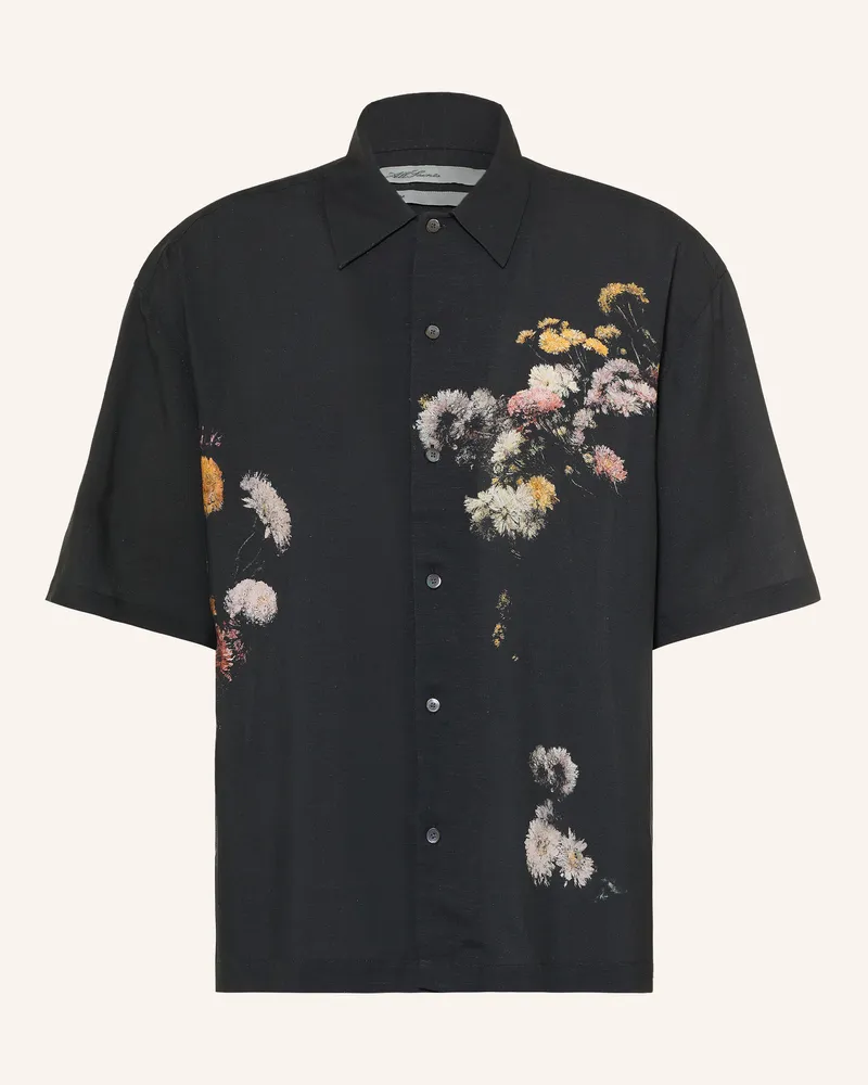 AllSaints Kurzarm-Hemd Fleur Saint Comfort Fit schwarz Schwarz