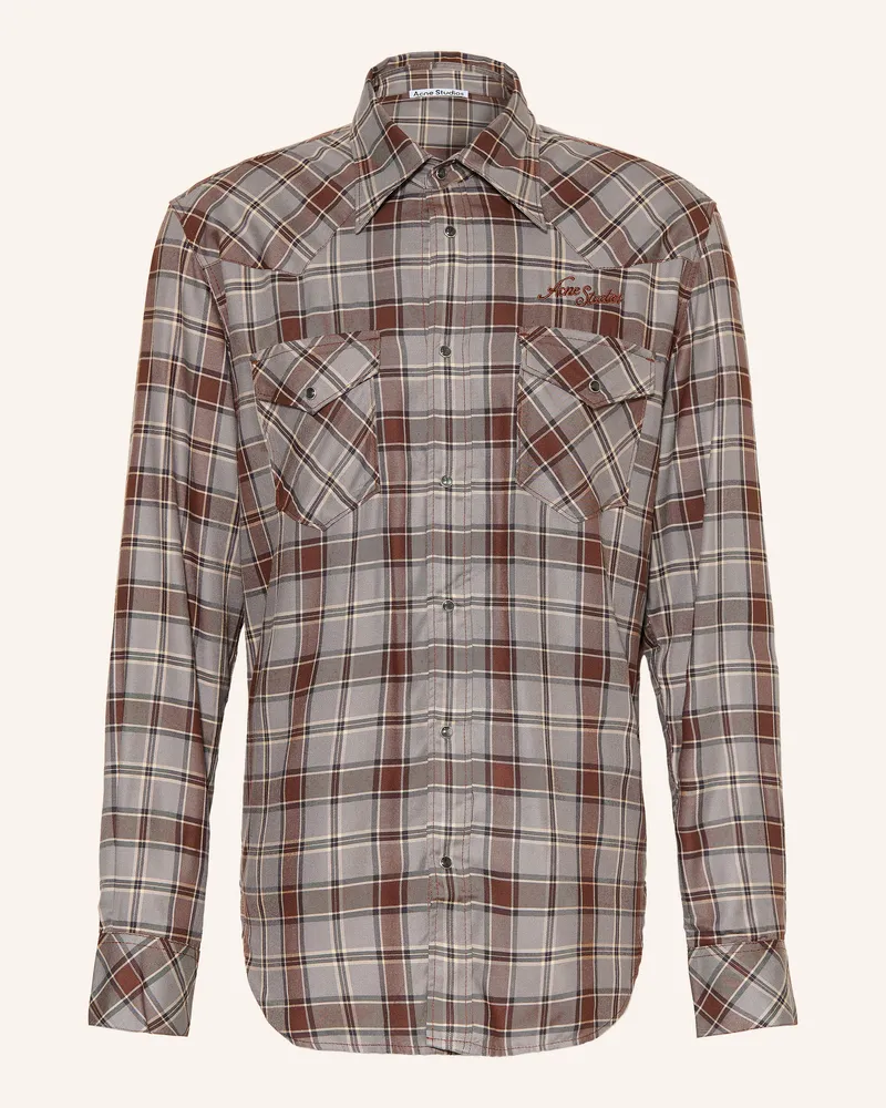 Acne Studios Hemd Comfort Fit grau Blaugrau