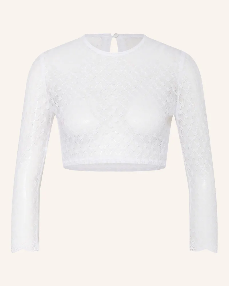 Johann & Johanna Dirndlbluse Aus Spitze Mit 3/4-Arm weiss Weiss