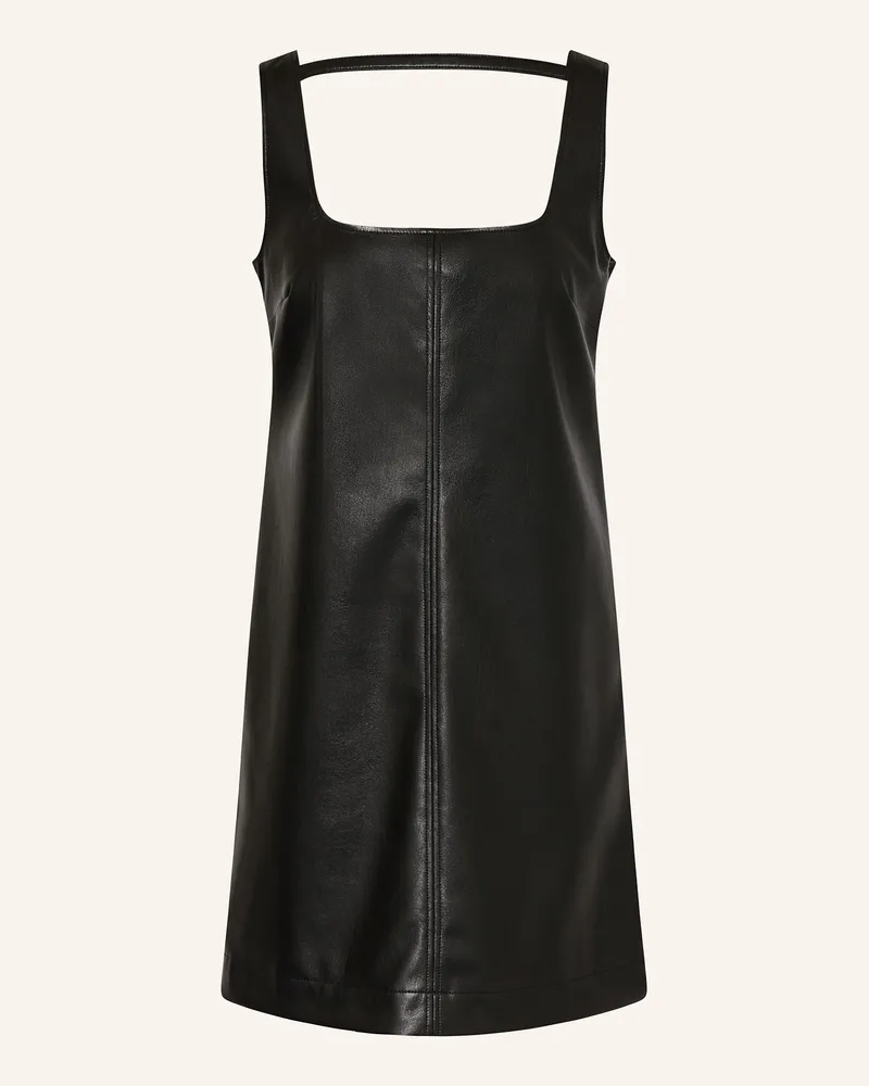 HUGO BOSS Kleid DASHINI in Lederoptik Schwarz