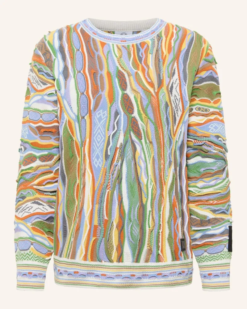 Carlo Colucci Jacquard Strickpullover Fanti weiss Weiss