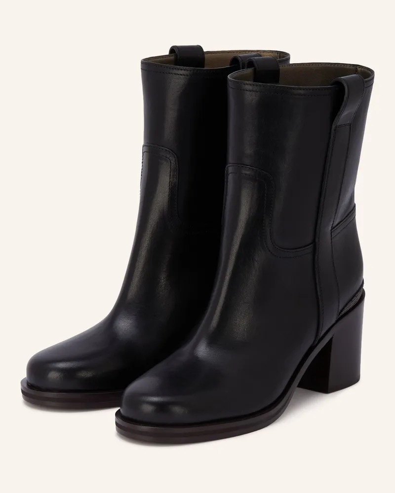 Brunello Cucinelli Boots Mit Schmucksteinen schwarz Schwarz