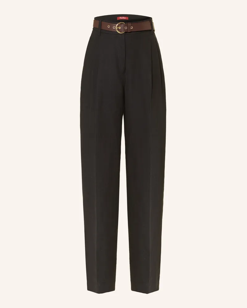 Max Mara Marlenhose SUMERO aus Leinen Schwarz
