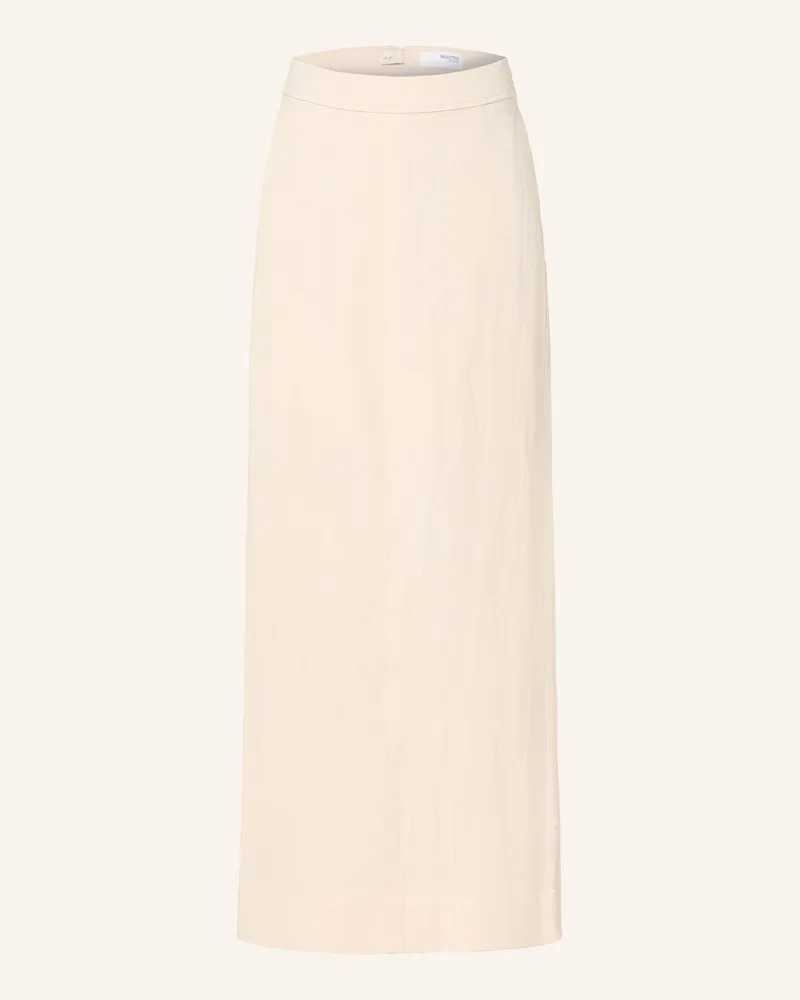 Selected Rock Mit Leinen beige Creme