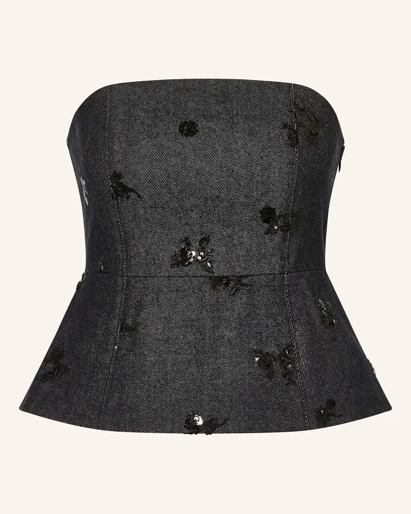 Luisa Cerano Corsage in Jeansoptik mit Pailletten Dunkelblau