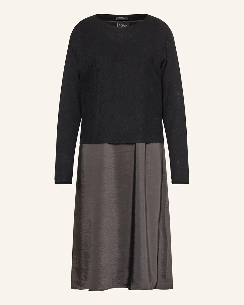 S.Oliver Set: Kleid Und Pullover schwarz Schwarz