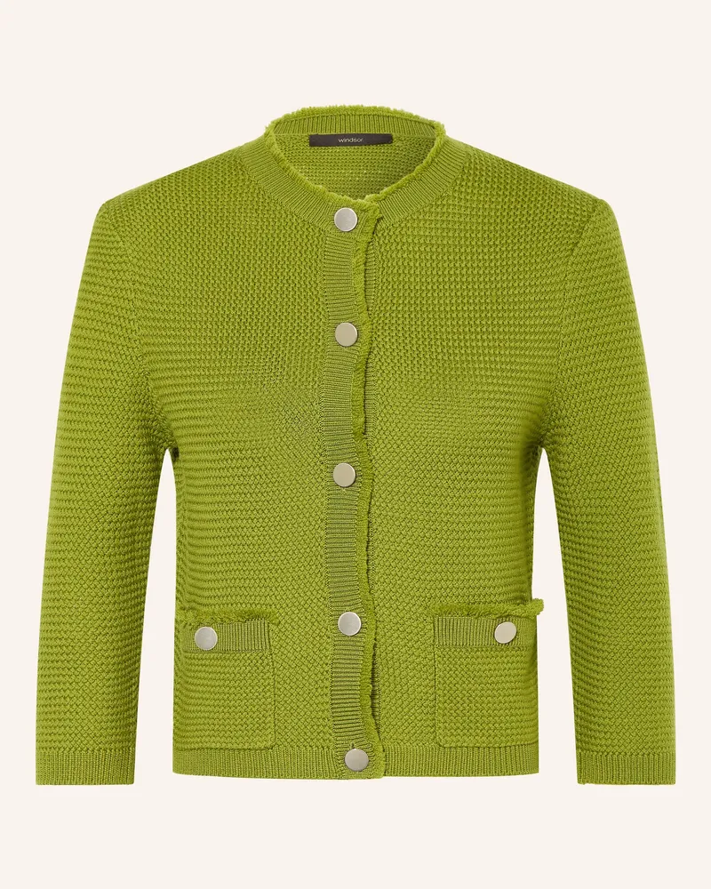 windsor. Strickjacke gruen Grün