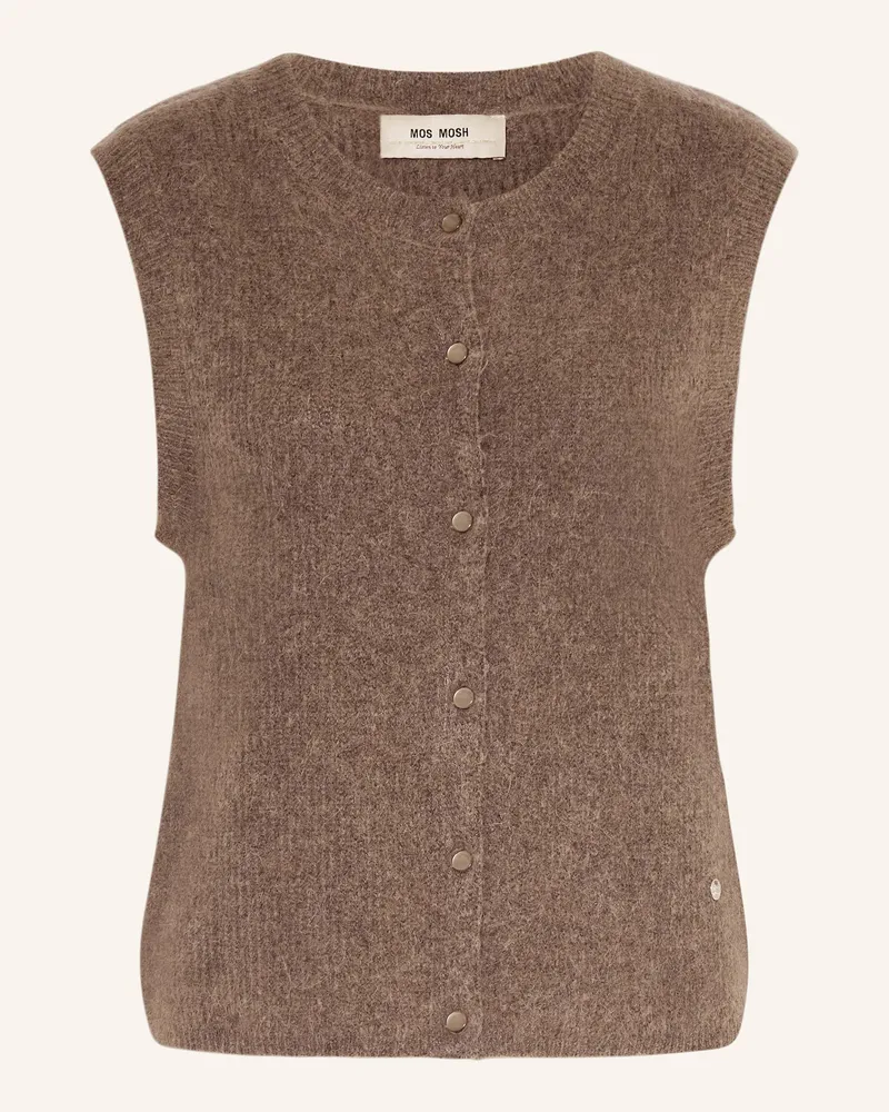 Mos Mosh Strickweste MMALMINE THORA mit Alpaka Taupe