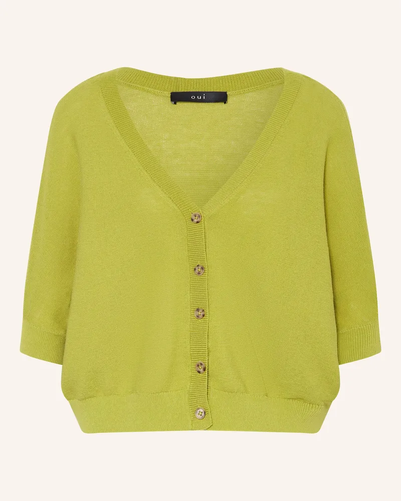 Oui  Strickjacke Hellgrün