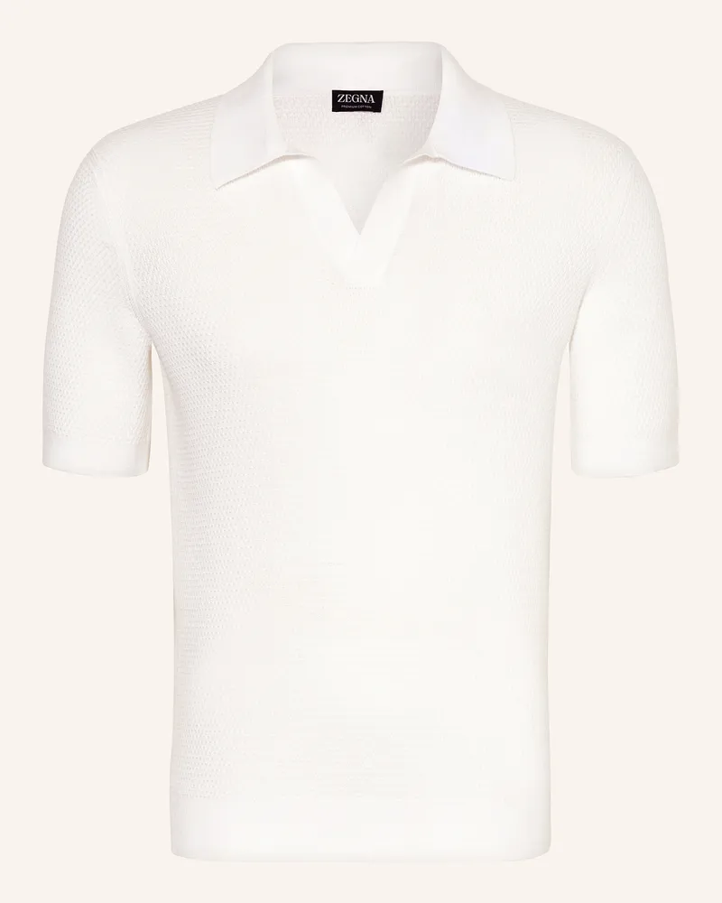 Ermenegildo Zegna Strick-Poloshirt Weiss