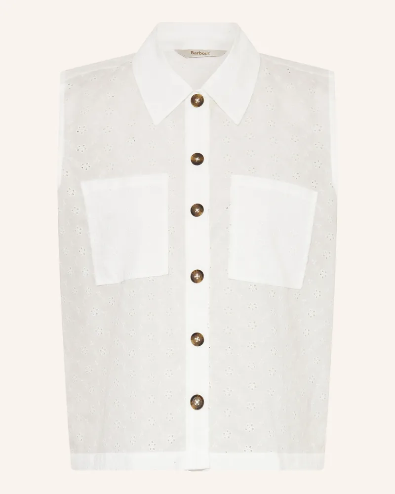 Barbour Blusentop Melody Aus Lochspitze weiss Weiss