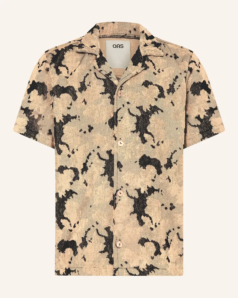 OAS Resorthemd JURA CONTRASTE Comfort Fit aus Frottee Beige