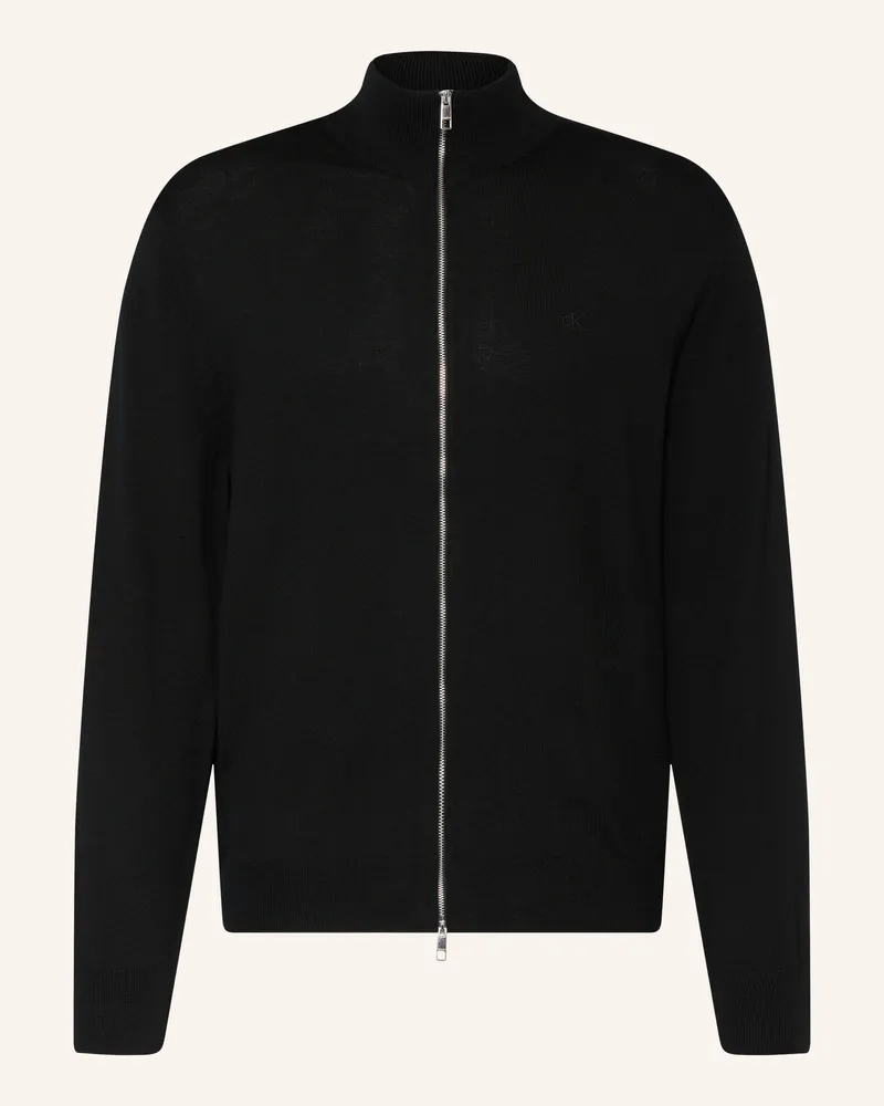 Calvin Klein Strickjacke Aus Merinowolle schwarz Schwarz