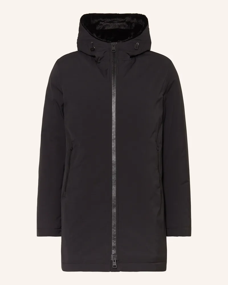 Herno Parka mit Kunstfell Schwarz