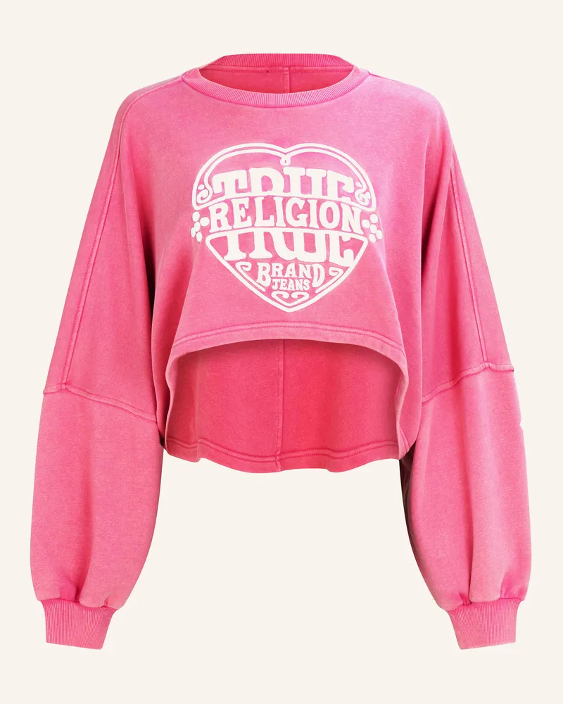 True Religion Sweatshirt Cropped pink Pink