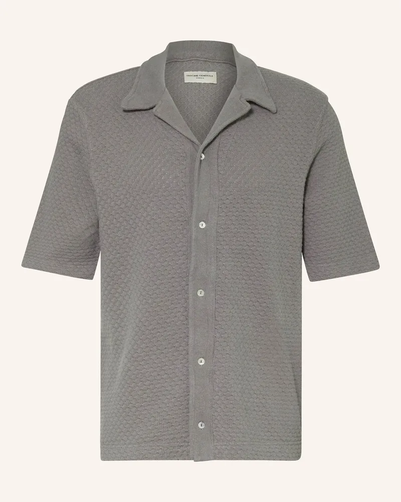 Officine Generale Strickhemd KAI Regular Fit Grau