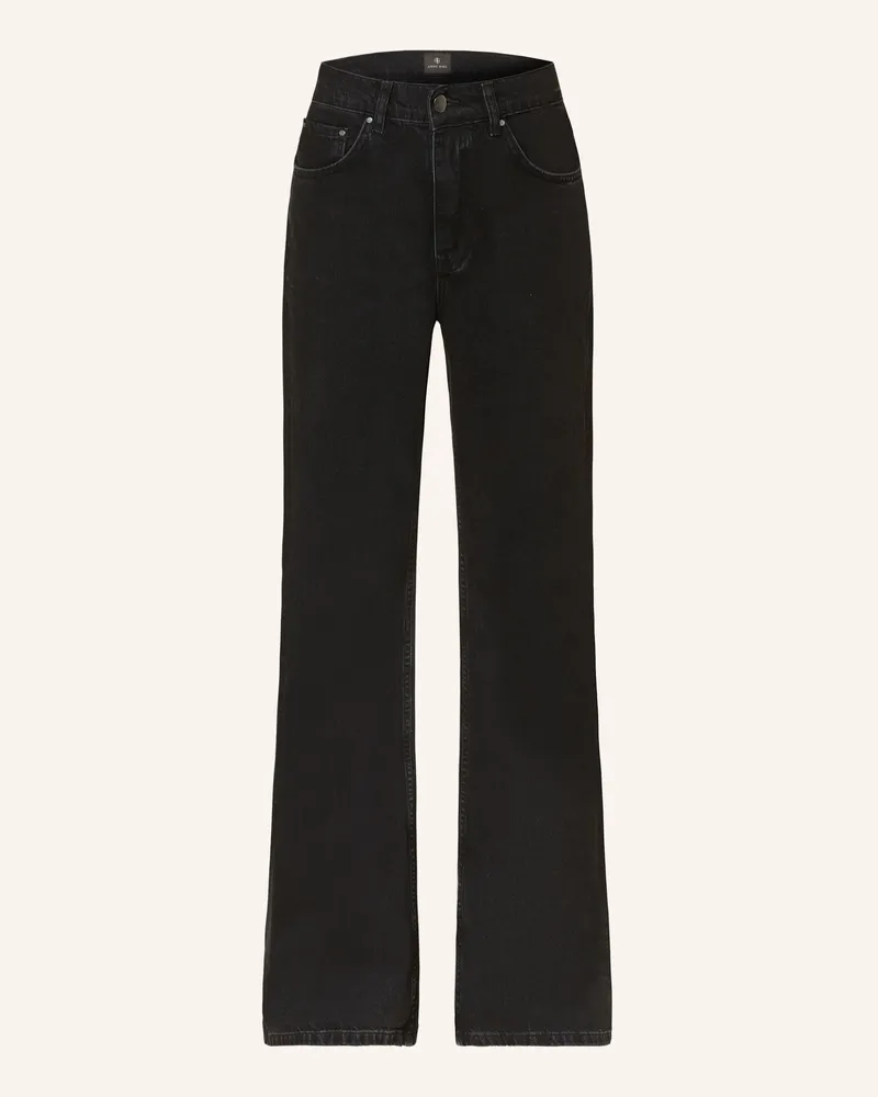 Anine Bing Straight Jeans Hugh schwarz Vintage
