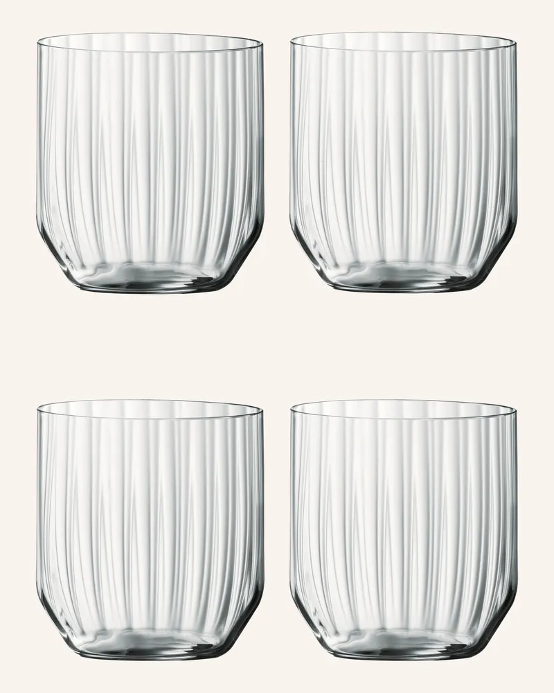 Spiegelau 4er-Set Whiskygläser Linear transparent Weiss