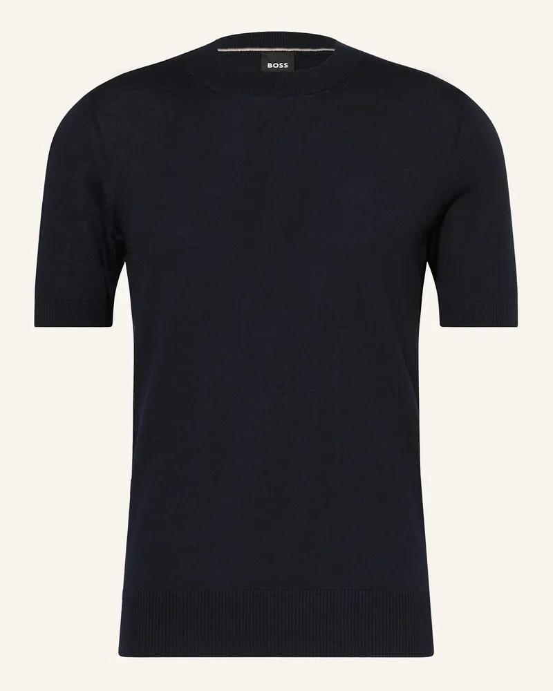 HUGO BOSS Strickshirt Umauro blau Dunkelblau