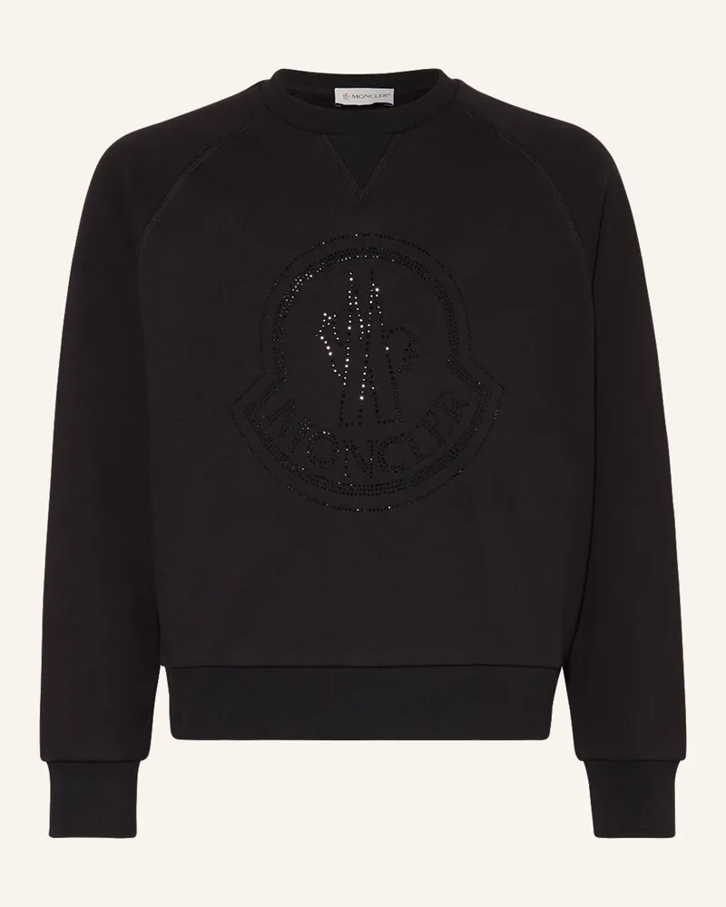 Moncler Sweatshirt mit Schmucksteinen Schwarz