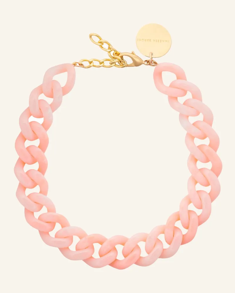 Vanessa Baroni Halskette Flat Chain Necklace Peach Sorbet By Glambou gold Gold