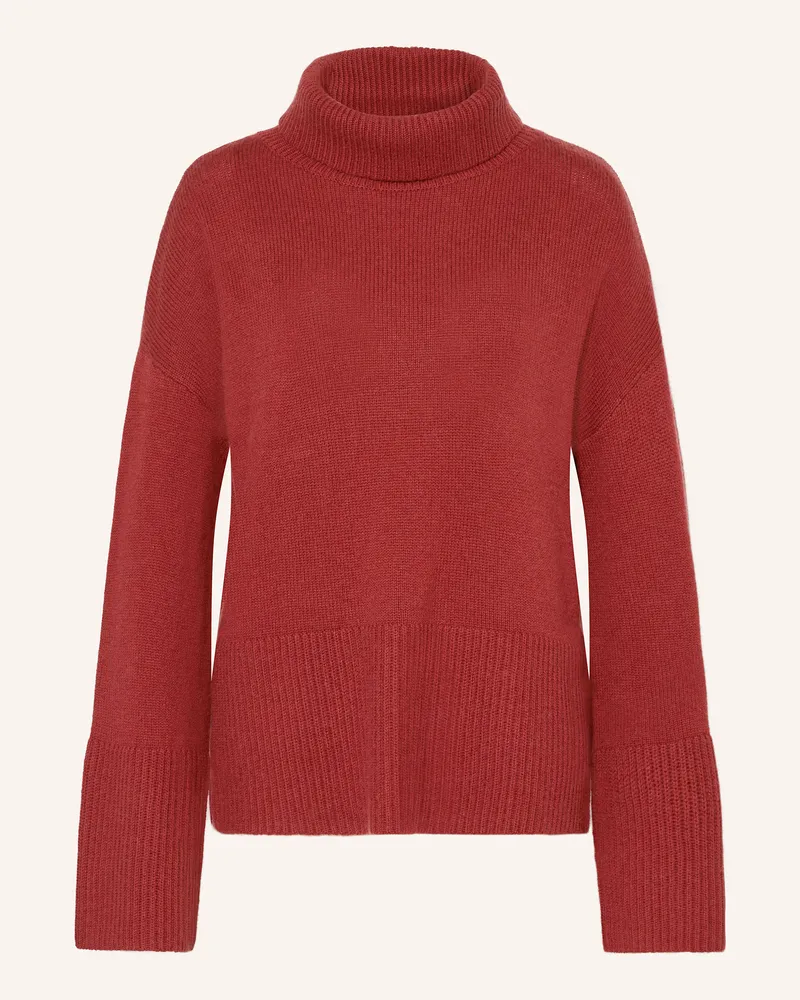 Mrs & HUGS Rollkragenpullover mit Cashmere Dunkelrot