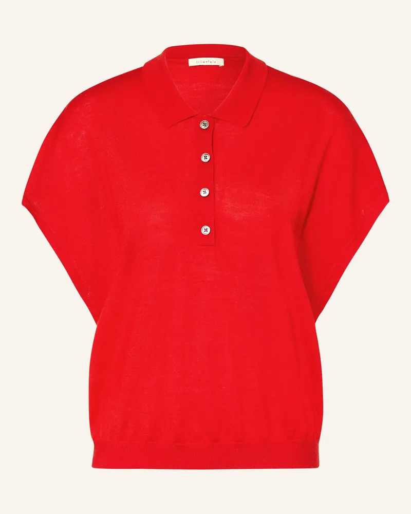 lilienfels Strick-Poloshirt Mit Merinowolle rot Rot