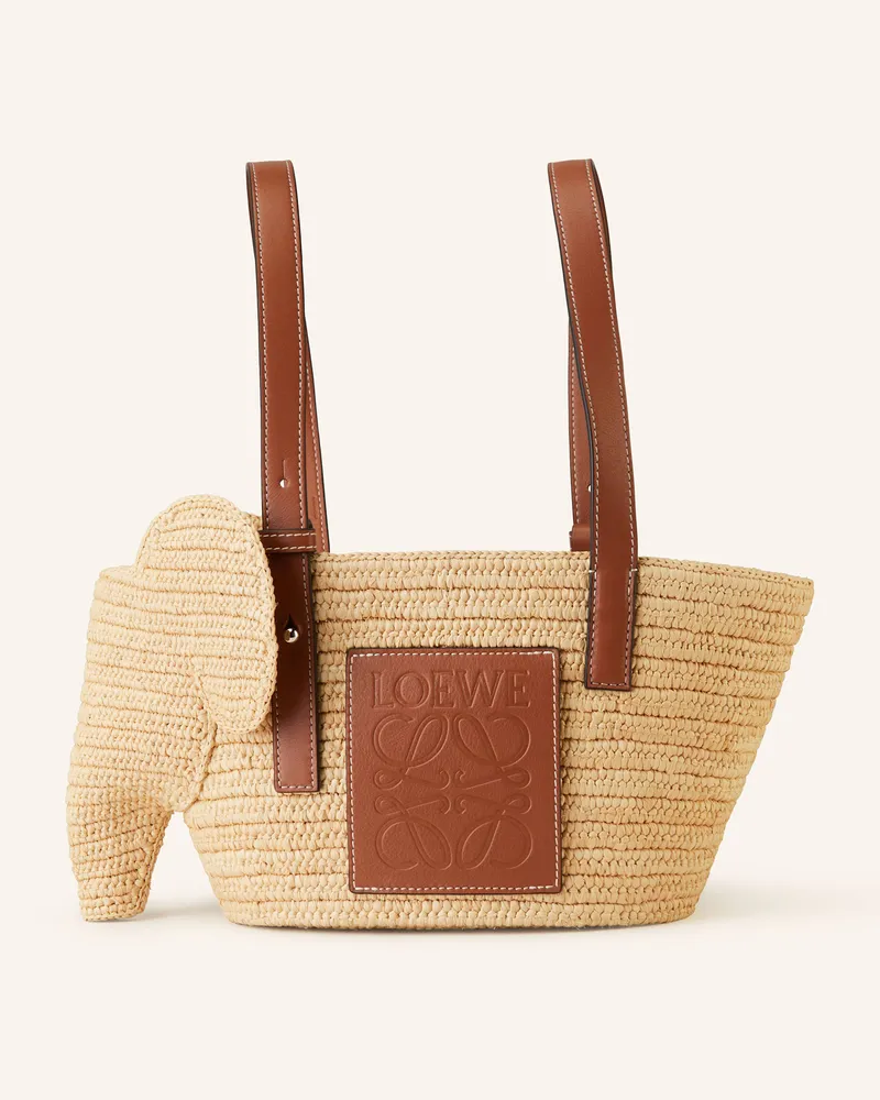 Loewe Shopper Elephant Basket beige Ecru