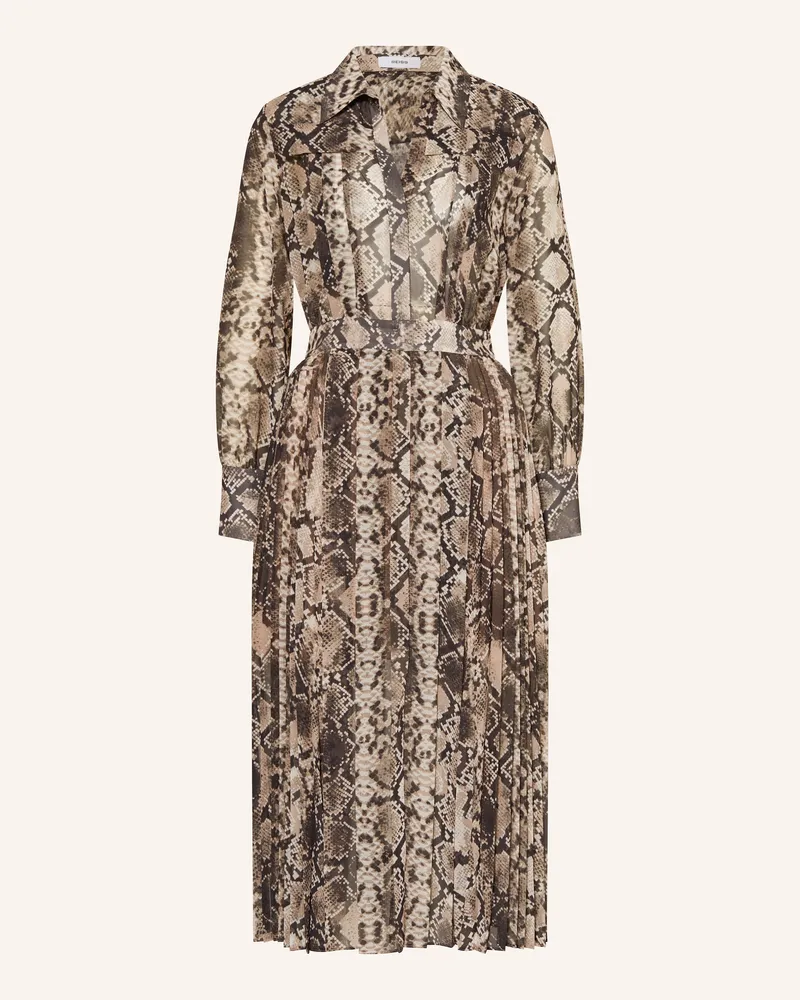 Reiss Kleid Annika Mit Plissees beige Rosé