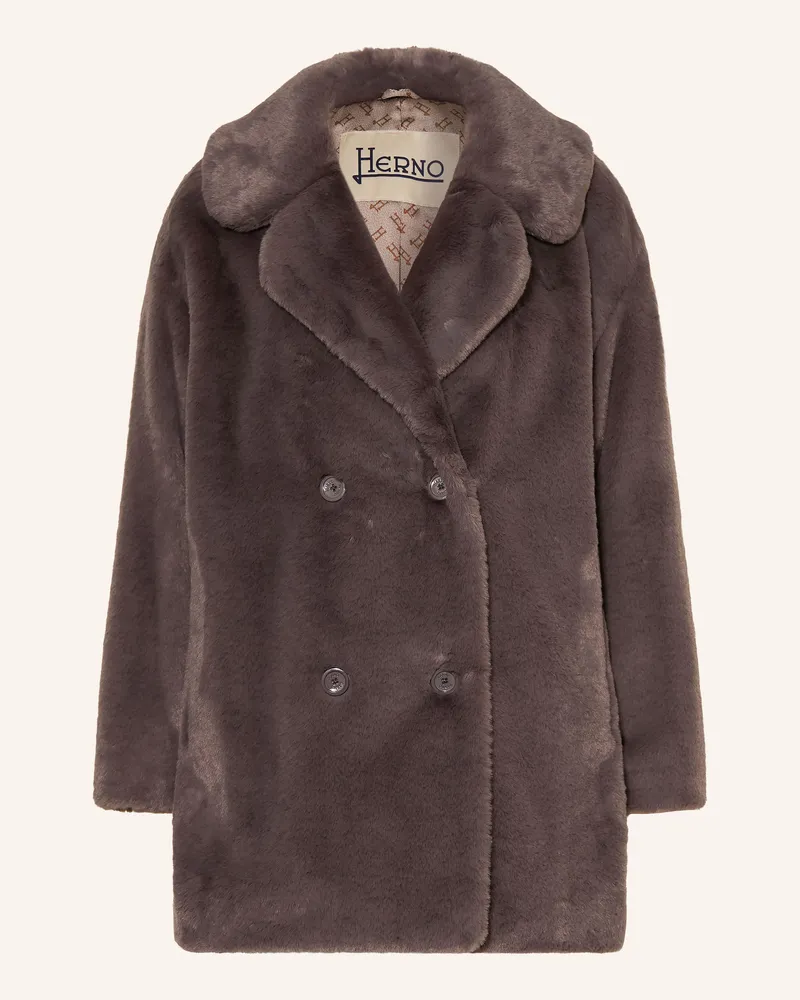 Herno Kunstfell-Jacke grau Dunkelgrau
