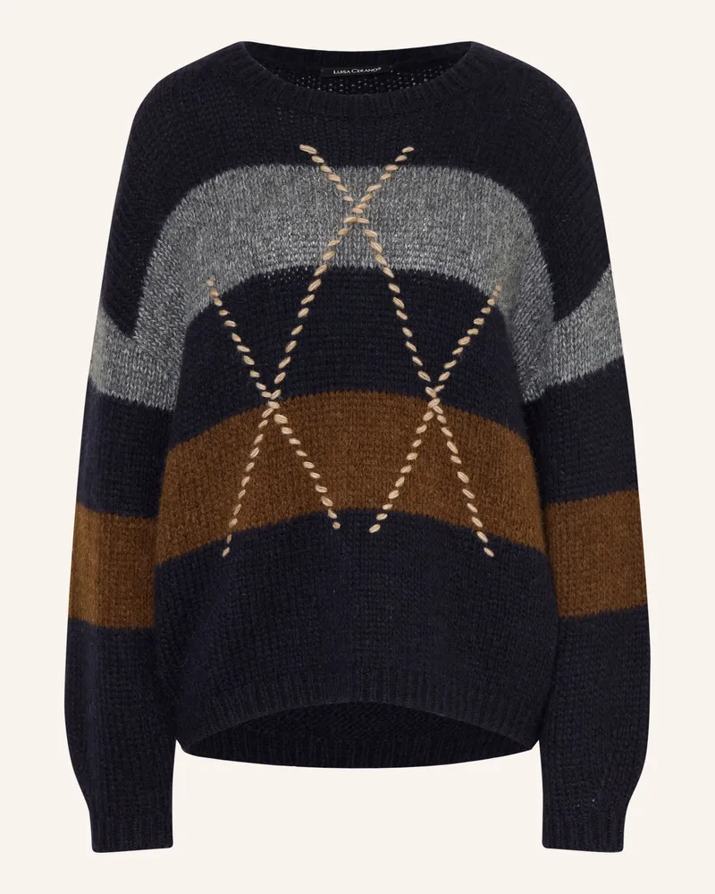Luisa Cerano Pullover Mit Alpaka blau Dunkelblau