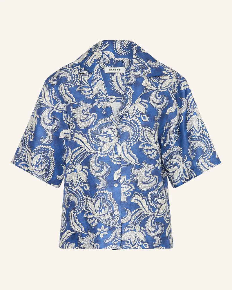 Sandro Bluse Mit Leinen Und 3/4-Arm blau Blau