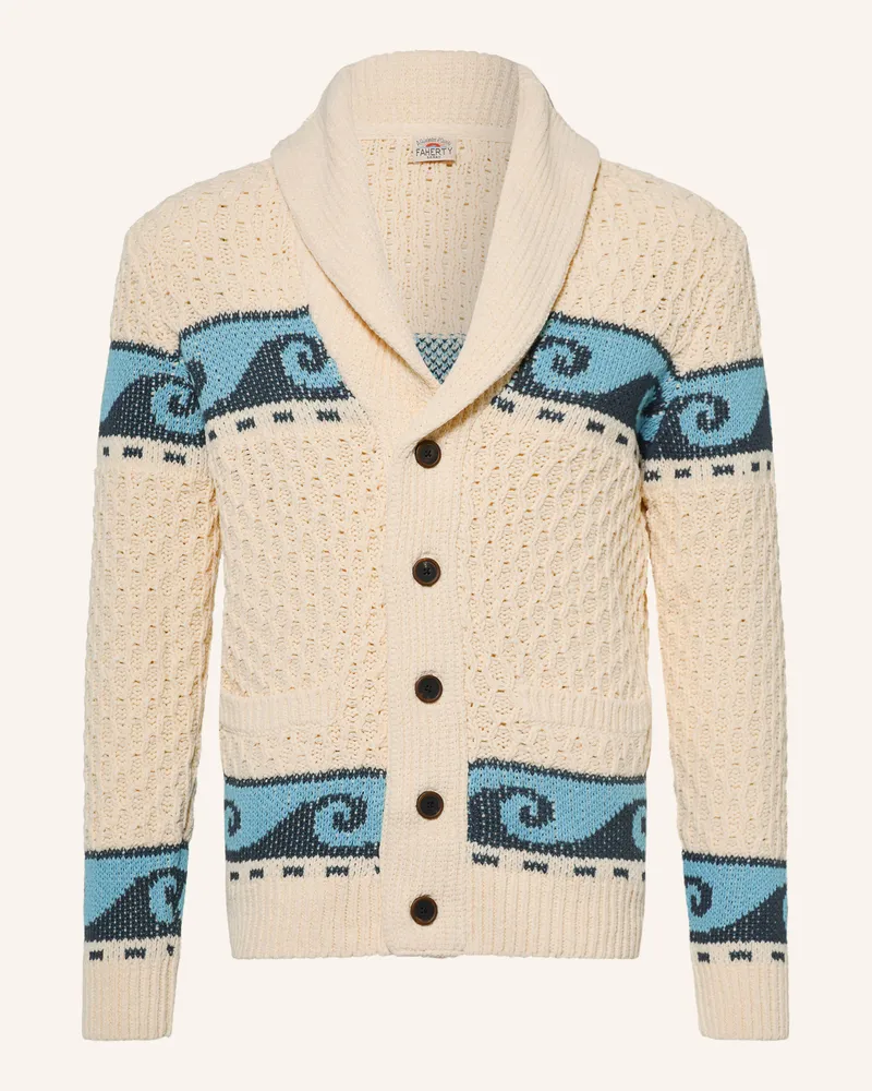 Faherty Strickjacke Wave Swell weiss Creme