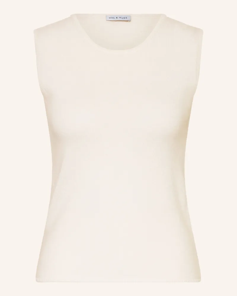Mrs & HUGS Pullunder Mit Cashmere weiss Weiss