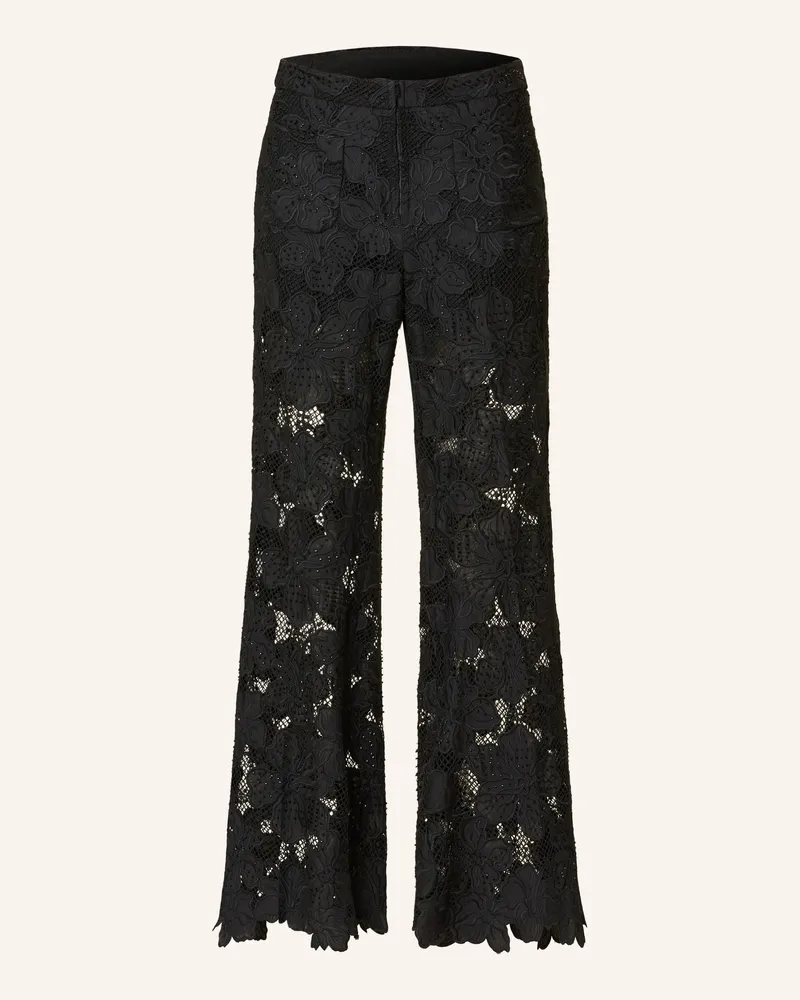 Sandro Marlenehose Aus Spitze Mit Schmucksteinen schwarz Schwarz