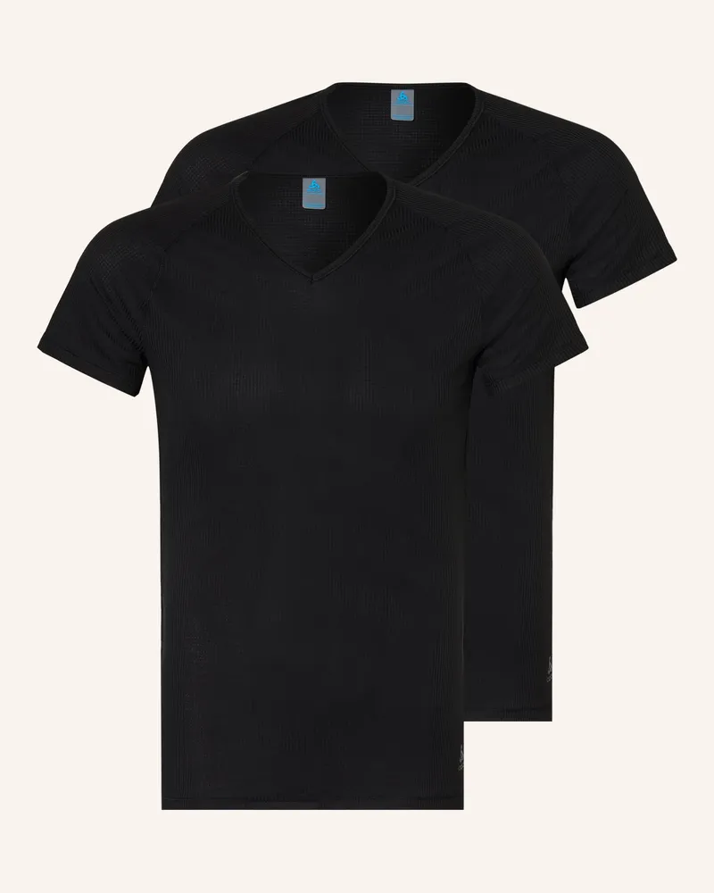Odlo 2er-Pack Funktionswäsche-Shirts Active Light schwarz Schwarz