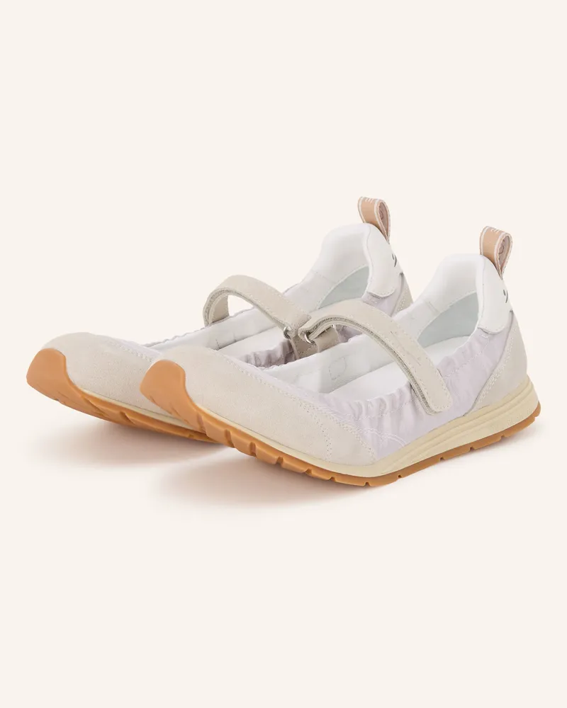 Voile Blanche Mary-Jane-Ballerinas PLAY BABE Silber