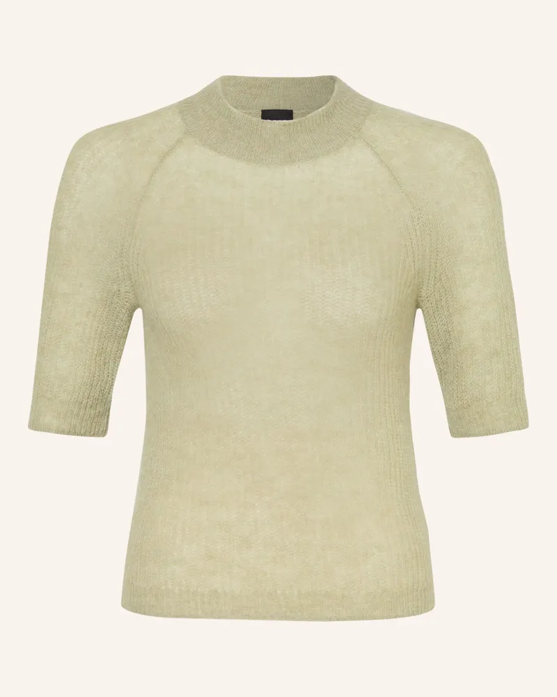 HUGO BOSS Strickshirt Fewe Mit Alpaka gruen Oliv