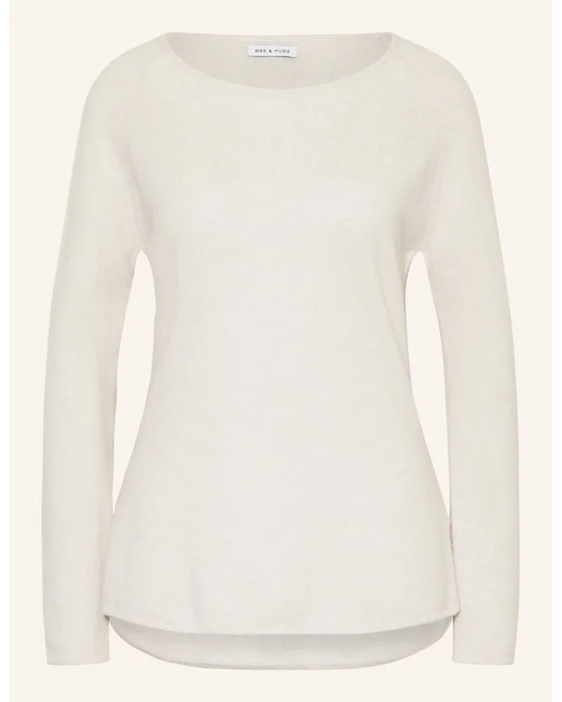 Mrs & HUGS Cashmere-Pullover Weiss