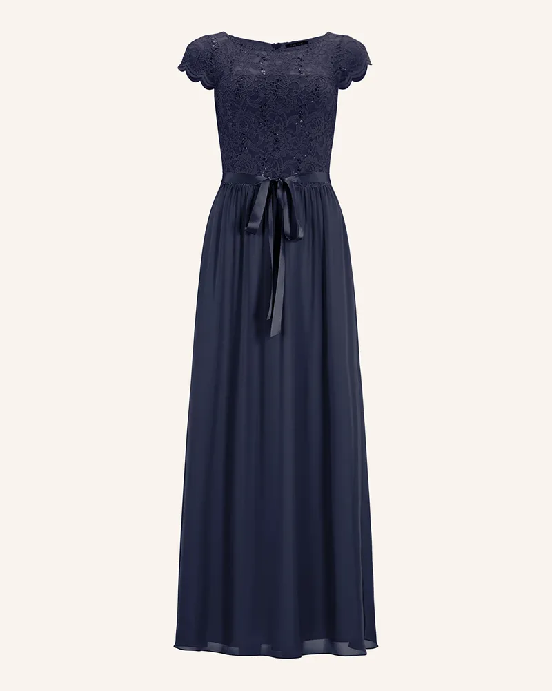 Swing Abendkleid Mit Pailletten blau Dunkelblau