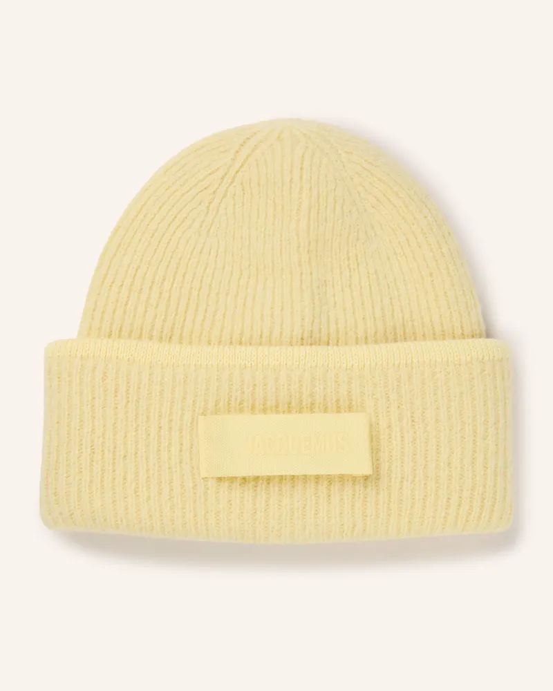 Jacquemus Mütze Le Bonnet Gros Grain Mit Alpaka gelb Hellgelb