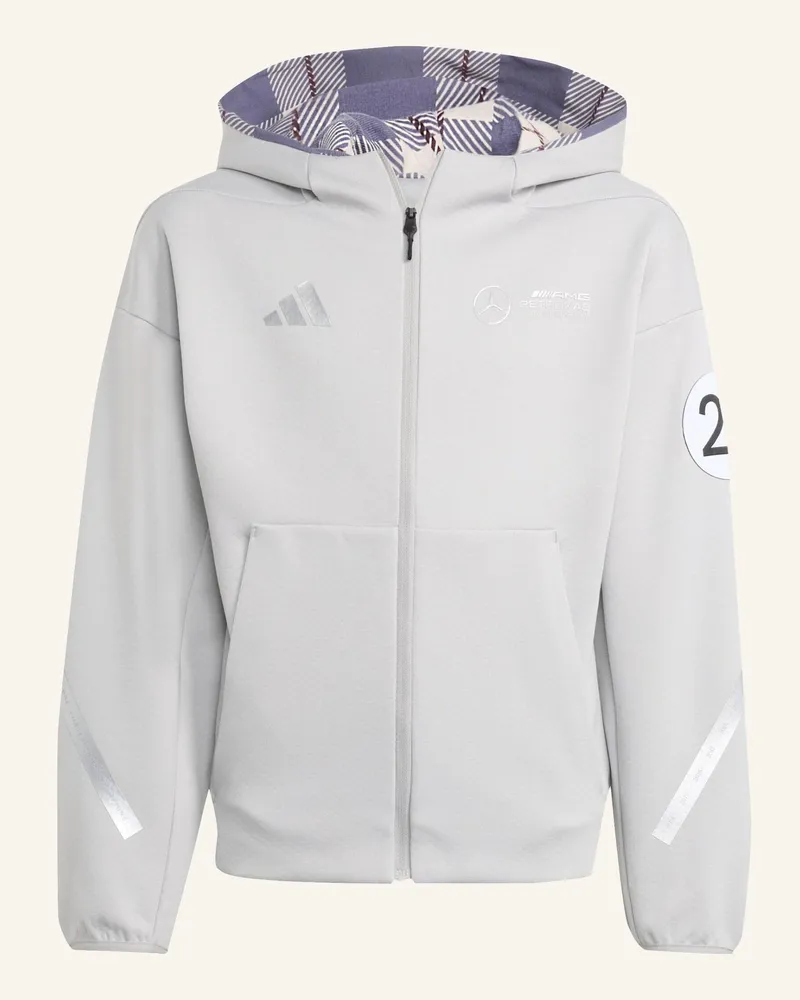 adidas Mercedes - Amg Petronas Formula One Team Silver Arrows Kids Trainingsjacke, Kapuze Und Durchgehender Reissverschluss grau Grau