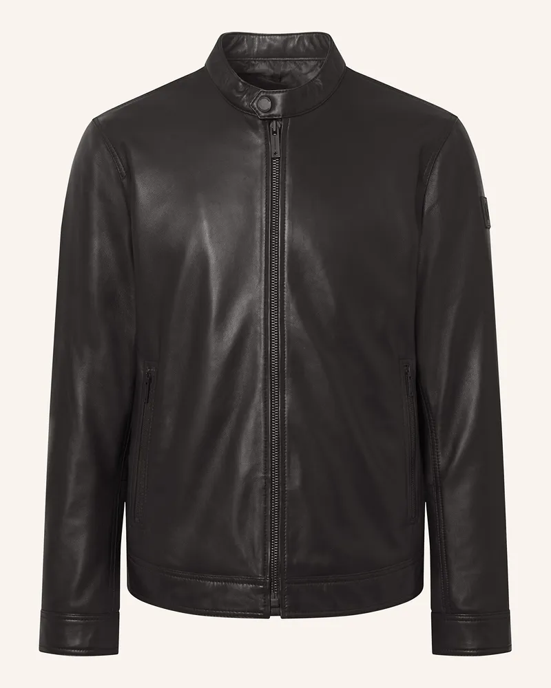 Strellson Lederjacke JACE SLIM Schwarz