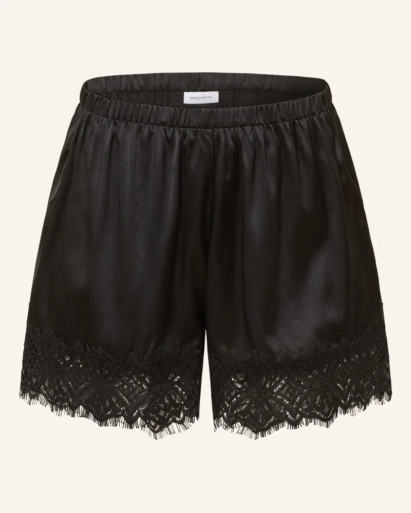 Darling Harbour Schlafshorts Mit Seide schwarz Black