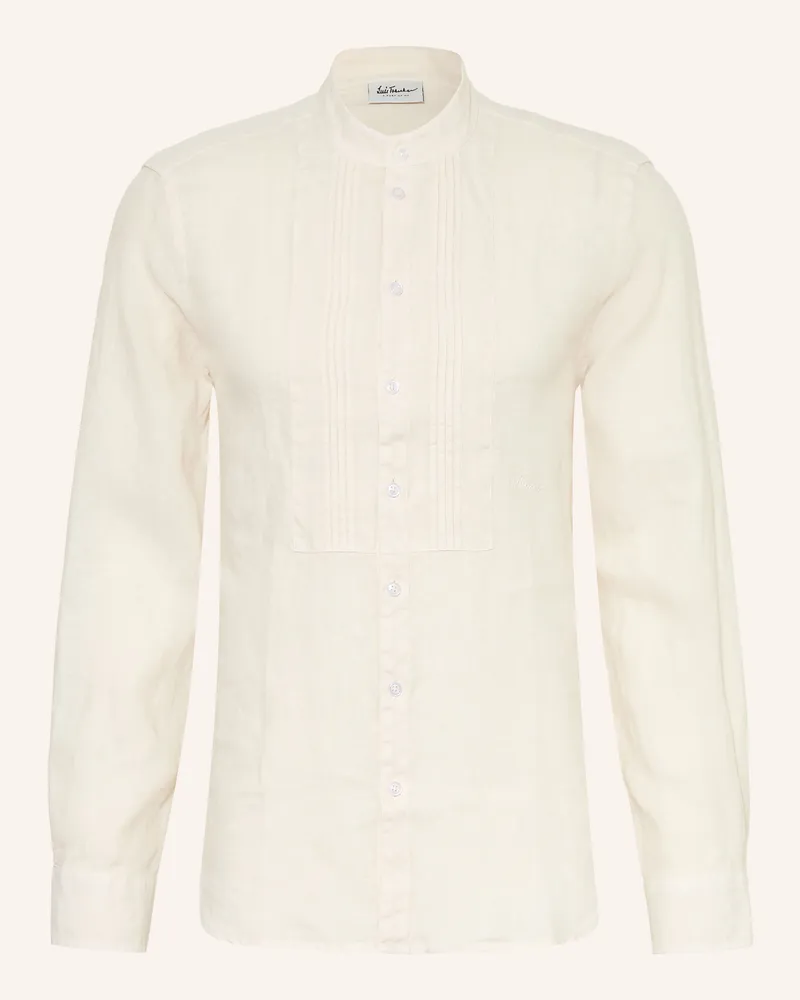 Luis Trenker Leinenhemd LUBARNAY Regular Fit mit Stehkragen Creme