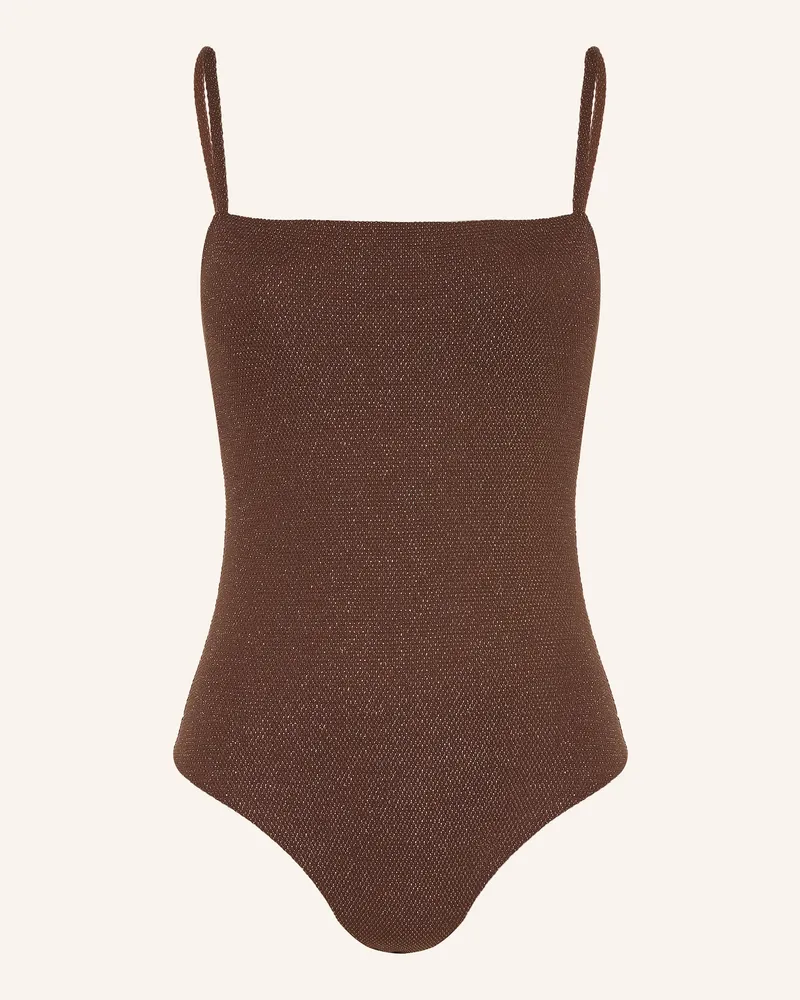 JETS Australia Badeanzug Tirari Mit Glitzergarn braun Dunkelbraun