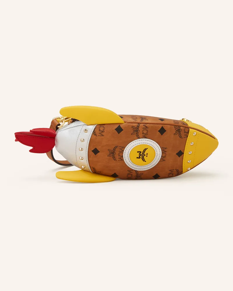 MCM Umhängetasche Aren Rocket Small braun Cognac