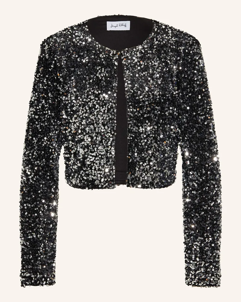 Joseph Ribkoff Cropped-Jacke mit Pailletten Schwarz