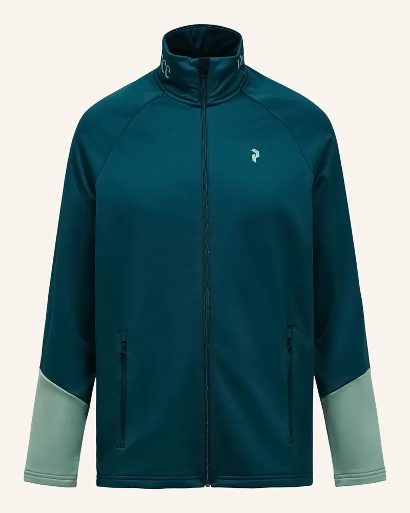 Peak Performance M Rider Essentials Midlayer Zip Jacket Fleecejacke gruen Neonblau